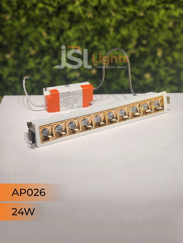 APRA AP 026 24W White Rose Gold Linear Recessed COB Light - 24W, 4000K
