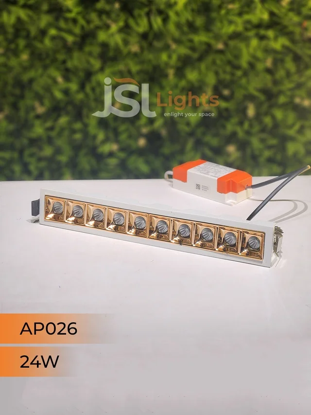 APRA AP 026 24W White Rose Gold Linear Recessed COB Light - 24W, 3000K