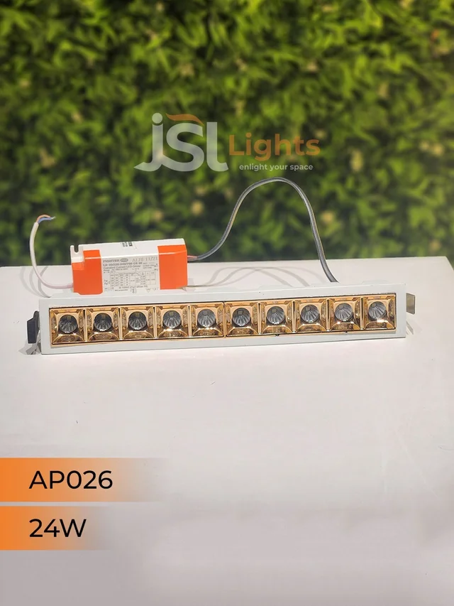 APRA AP 026 24W White Rose Gold Linear Recessed COB Light - 24W, 4000K