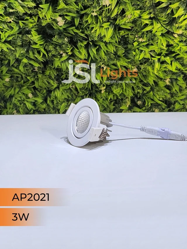 APRA AP2021 3W White Recessed COB Spotlight - 3W, 3000K