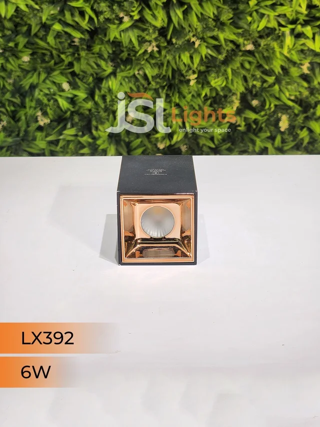 LX392 6W Square Black RG Surface Cylinder Light - 6W, 3000K