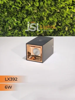 LX392 6W Square Black RG Surface Cylinder Light - 6W, 3000K