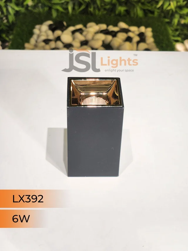 LX392 6W Square Black RG Surface Cylinder Light - 6W, 3000K