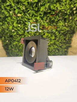 APRA AP 0412 12W Black Square Recessed Linear COB Downlight - 12W, 3000K, Black