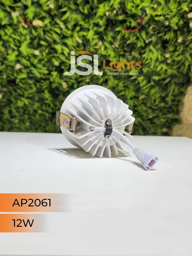 APRA AP2061 12W Architectural COB Downlight, White Body with Gold Reflector - Warm White Anti-Glare Focus Light for Modern Interiors - 12W, 3000K, White GD