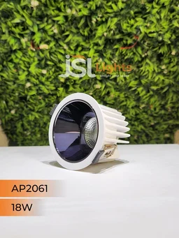 APRA AP2061 18W Architectural COB Downlight, White Body with PB Reflector - Natural White Anti-Glare Focus Light for Modern Interiors - 18W, 4000K, White PB