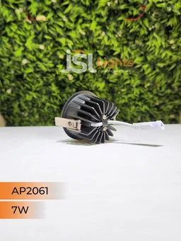 APRA AP2061 7W Black Body COB LED Downlight - Deep Recessed Design with PB Reflector - Natural White Professional Ceiling Spotlight - 7W, 4000K, Black PB