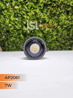 APRA AP2061 7W Black Body COB LED Downlight - Deep Recessed Design with PB Reflector - Natural White Professional Ceiling Spotlight - 7W, 4000K, Black PB