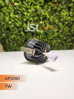 APRA AP2061 7W Black Body COB LED Downlight - Deep Recessed Design with GD Reflector - Warm White Professional Ceiling Spotlight - 7W, 3000K, Black GD