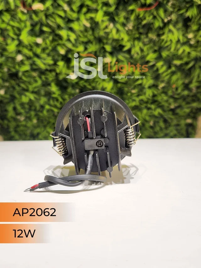 APRA AP2062 12W Black Deep Recessed COB LED Downlight | RG Reflector | Warm White | Anti-Glare Architectural Spotlight for Modern Interiors - 3000K, Black