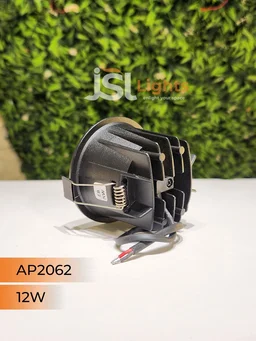 APRA AP2062 12W Black Deep Recessed COB LED Downlight | RG Reflector | Warm White | Anti-Glare Architectural Spotlight for Modern Interiors - 3000K, Black