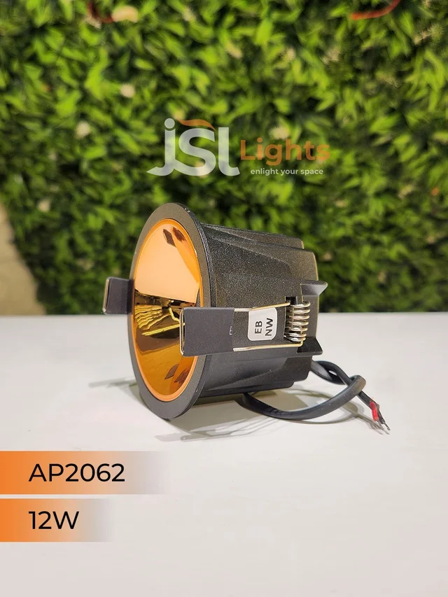APRA AP2062 12W Black Deep Recessed COB LED Downlight | RG Reflector | Warm White | Anti-Glare Architectural Spotlight for Modern Interiors - 3000K, Black