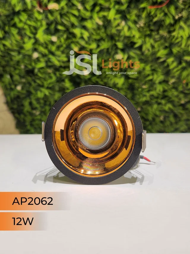 APRA AP2062 12W Black Deep Recessed COB LED Downlight | RG Reflector | Warm White | Anti-Glare Architectural Spotlight for Modern Interiors - 3000K, Black