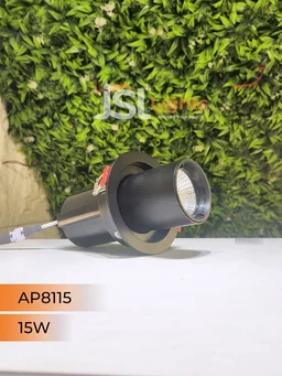 APRA AP8115 15W Pop-Up Recessed COB LED Downlight | 360° Tiltable | 3000K/4000K | Black & White | 2-Year Warranty - 15W, 3000K, Black