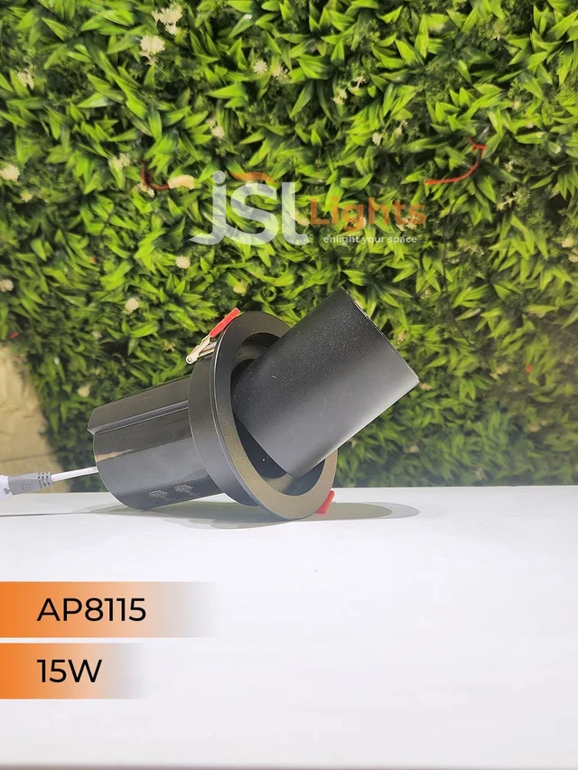 APRA AP8115 15W Pop-Up Recessed COB LED Downlight | 360° Tiltable | 3000K/4000K | Black & White | 2-Year Warranty - 15W, 3000K, Black