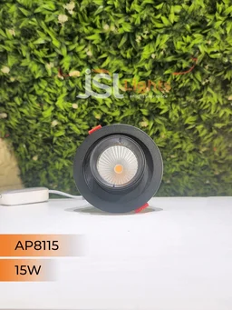 APRA AP8115 15W Pop-Up Recessed COB LED Downlight | 360° Tiltable | 3000K/4000K | Black & White | 2-Year Warranty - 15W, 3000K, Black