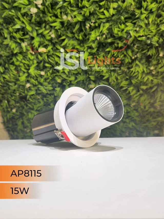 APRA AP8115 15W Pop-Up Recessed COB LED Downlight | 360° Tiltable | 3000K/4000K | Black & White | 2-Year Warranty - 15W, 4000K, White