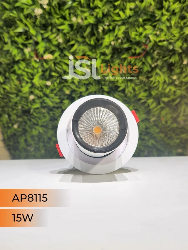 APRA AP8115 15W Pop-Up Recessed COB LED Downlight | 360° Tiltable | 3000K/4000K | Black & White | 2-Year Warranty - 15W, 4000K, White