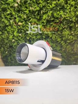APRA AP8115 15W Pop-Up Recessed COB LED Downlight | 360° Tiltable | 3000K/4000K | Black & White | 2-Year Warranty - 15W, 4000K, White