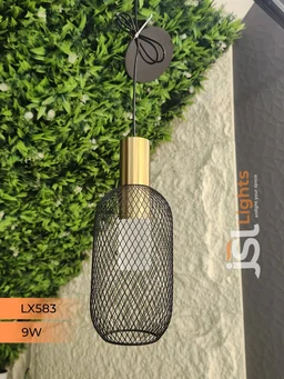 LX 583 9W BLACK GD Surface Hanging Light - 3000K