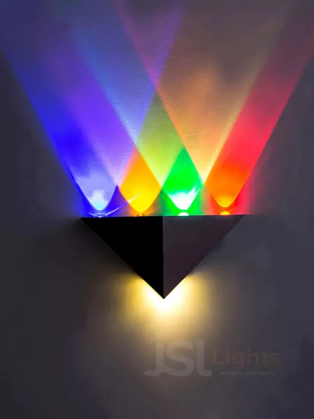 LX303 6w RGB Triangle UP Down Outdoor Wall Light - 6W, RGB