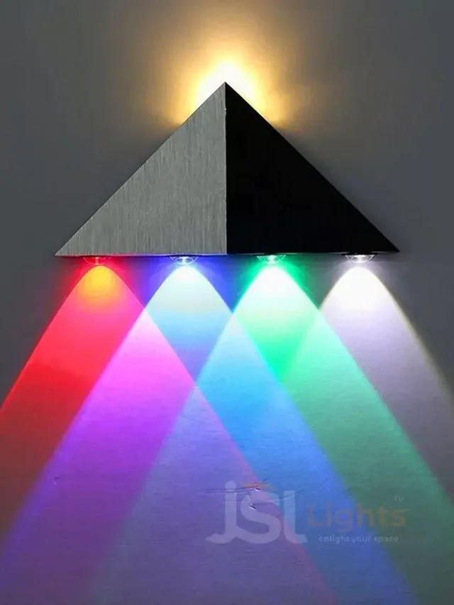 LX303 6w RGB Triangle UP Down Outdoor Wall Light - 6W, RGB