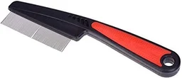 Jivanpetking Dog Gromming Flea Comb Large - Large, Black & Red