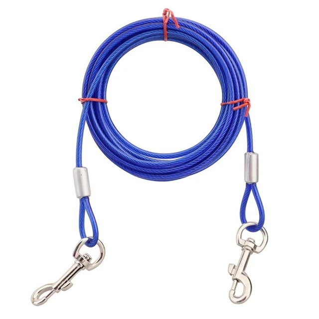Jivanpetking Dog Training Tie Out Cable 12ft Iron Leash - 12ft,, blue