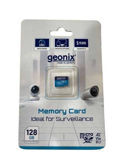 Geonix 128GB 150 MB\S microSDXC V10 A2 V30 II Surveillance Memory Card