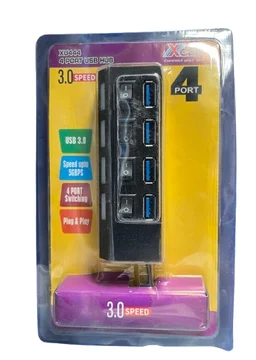 USB 3.0 Hub – 4 Port High‑Speed Data Transfer, Compact Design, Plug & Play
- Black