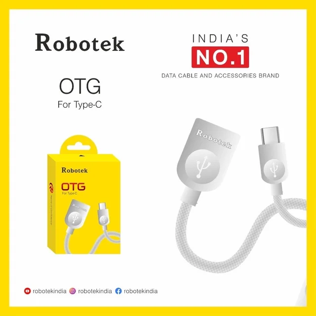 Robotek Type-C OTG Adapter – Good & Affordable High-Speed Data Transfer Connector - White
