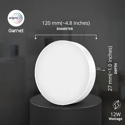  wipro Garnet 12W rimless surface panel 