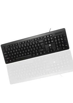 HP K100/7J4G1AA Wired USB Standard Multi-device Keyboard Compatible with Desktop, Laptop, Mac Quick, Comfy and Accurate, USB Plug & Play Setup with LED Indicators (Black)
