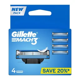 Gillette Mach 3 Manual Shaving Razor Blades - 4s Pack (Cartridge)