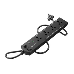 Portronics Power Plate 10 Extension Board with 4 Universal Sockets, 2 Meter Cord, 1500 Watts | Black