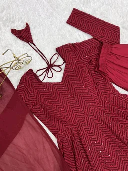 Sequence Anarkali - XS, Maroon
