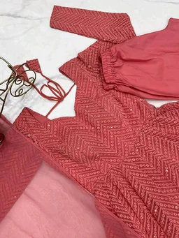 Sequence Anarkali - S, peach
