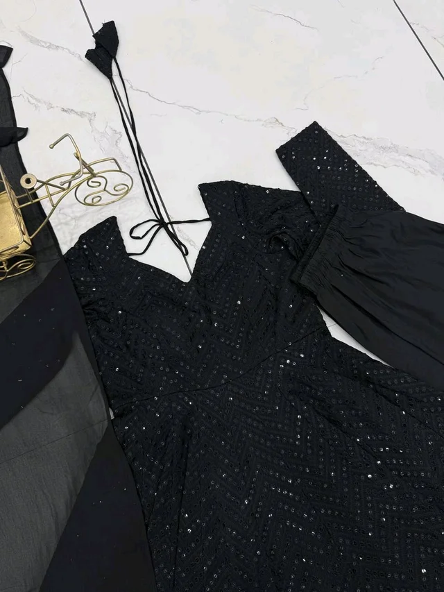Sequence Anarkali - M, Black.