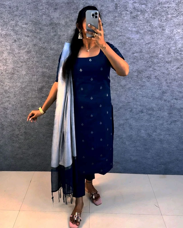 Silk Kurta Set - 3XL, Teal blue