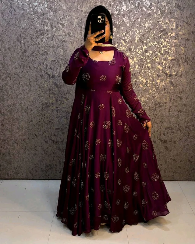 Beads Gown - L, Wine
