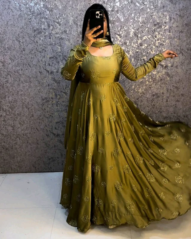 Beads Gown - 3XL, Light Green