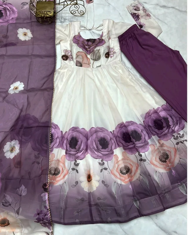 Mahi Floral Gown - M, Light Purple