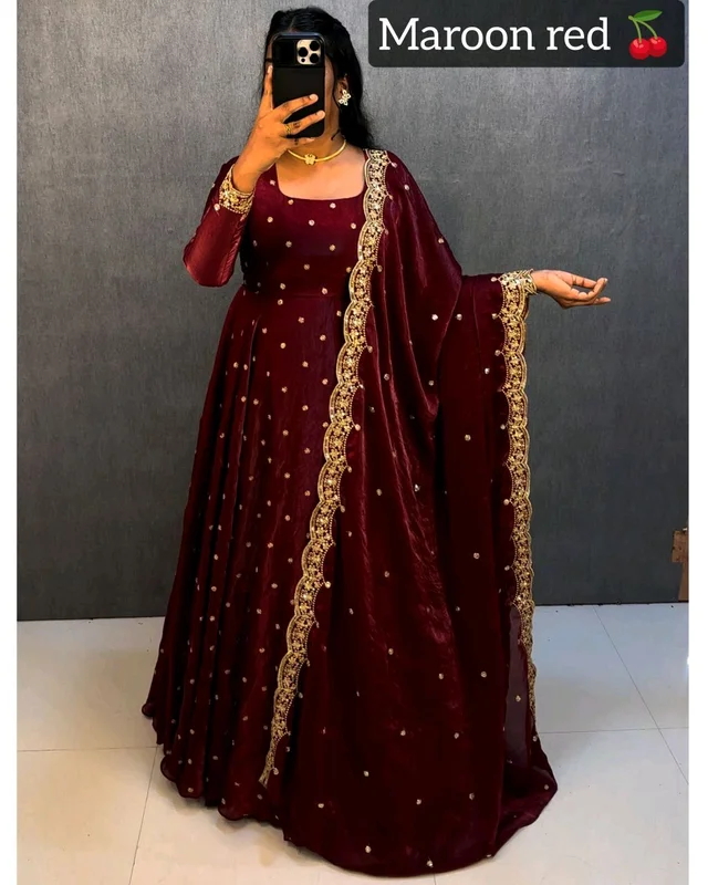 Maha space gown - XL, Maroon Red