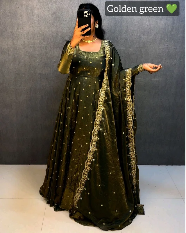 Maha space gown - 2XL, Golden Green