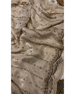 Space beads work saree