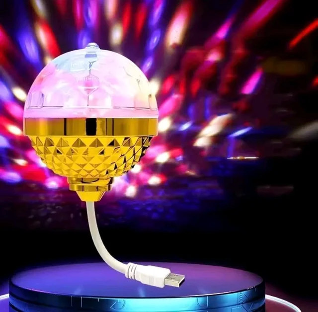 LED Rotating Disco Bulb – Multi-Color DJ Crystal Strobe Light for Party, Home, Club, Bar, Wedding & Events | Plug & Play Party Lamp