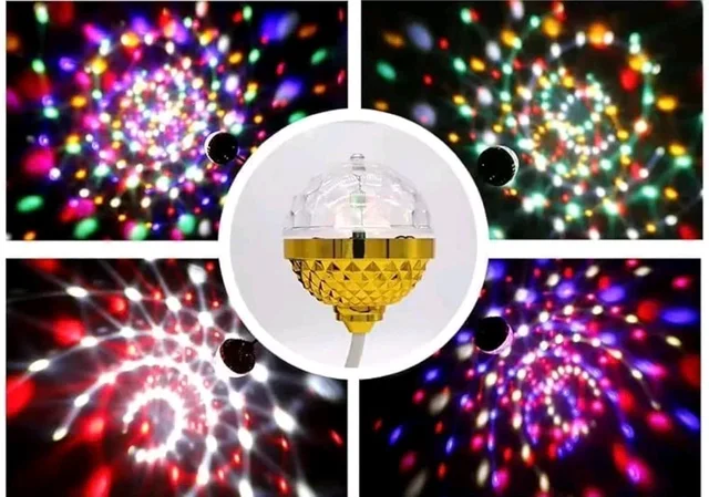 LED Rotating Disco Bulb – Multi-Color DJ Crystal Strobe Light for Party, Home, Club, Bar, Wedding & Events | Plug & Play Party Lamp