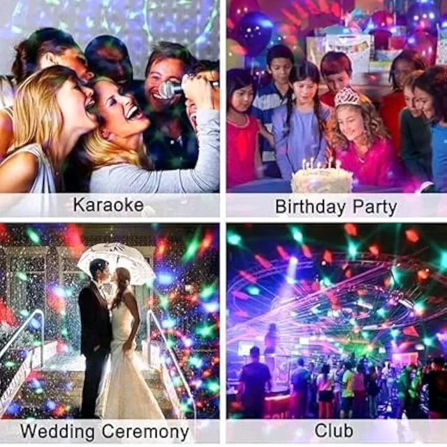 LED Rotating Disco Bulb – Multi-Color DJ Crystal Strobe Light for Party, Home, Club, Bar, Wedding & Events | Plug & Play Party Lamp