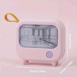 TV Painting Night Light | USB Rechargeable Mini Decorative Lamp | Warm & White Dimmable LED Table Light for Bedroom, Living Room & Study – SKVWORLD