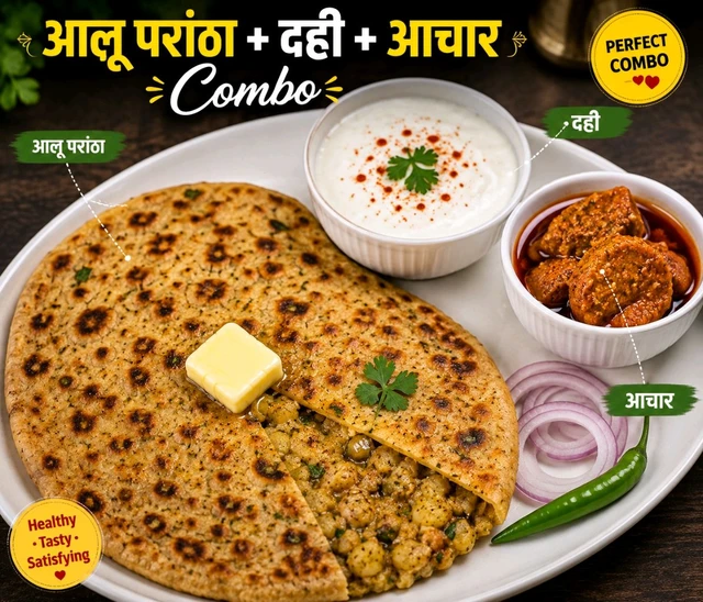 Aloo Paratha+ Dahi + Achar